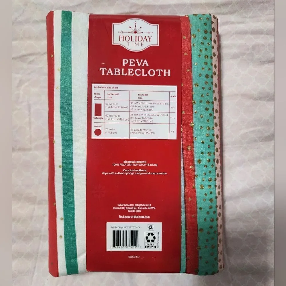 Lot of two Christmas Round Peva Tablecloth, New